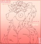  absurd_res anthro aphrodite beverage big_breasts breasts bubble_tea capcom chest_out dialogue female flirting gemstones genitals hands_behind_head hi_res horn jewelry kulve_taroth line_art looking_at_viewer mama_rosegold mature_female monster monster_hunter mother parent pinup pose puffed_out_chest pussy reptile rose_gold rosegold scalie sketch text 