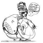  1:1 anthro aunt_fanny_(robots) band1tnsfw belly big_breasts black_and_white breasts digital_drawing_(artwork) digital_media_(artwork) female female_focus graphite_(artwork) hi_res machine monochrome navel pencil_(artwork) portrait pregnant robot sketch solo thick_thighs traditional_media_(artwork) 