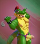  abs alligator alligatorid anthro biceps bracelet clothing crocodilian cuffs_(clothing) eyeshadow five_nights_at_freddy&#039;s five_nights_at_freddy&#039;s:_security_breach foreskin genitals golf_club hair hi_res jewelry ks_simp_(artist) looking_at_viewer makeup male montgomery_gator_(fnaf) muscular muscular_anthro muscular_male nails narrowed_eyes nipples pecs penis pink_nipples pose red_hair reptile scalie scottgames sharp_teeth shaved smile smiling_at_viewer solo speedo spiked_bracelet spikes steel_wool_studios swimwear tail teeth 