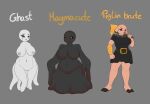  anthro big_breasts blackbetty breasts clothed clothing female genitals ghast_(minecraft) group hair looking_at_viewer magmacube_(minecraft) microsoft minecraft mojang nipples not_furry nude piglin_(minecraft) pussy simple_background smile tentacles text thick_thighs trio xbox_game_studios 