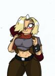  adventure_time anthro big_breasts blushinf breasts bronwyn cartoon_network female horn pace-maker scarf small_waist solo wide_hips 