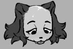  animal_humanoid bald blep canid canid_humanoid canine canine_humanoid canis canon_x_oc cursed_image digital_media_(artwork) domestic_dog ears_down female feral fluffy fluffy_hair glistening glistening_body glistening_head glistening_skin greyscale hair hair_loss humanoid humor mammal mammal_humanoid monochrome mythology narrowed_eyes pepper_(wonderslug) pivoted_ears pixel_(artwork) reflection small_teeth solo tongue tongue_out wolf wolf_humanoid wonderslug 