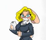  anthro big_breasts blonde_hair blue_eyes blush breasts fan_character female hair marilyn_hopps pace-maker small_waist solo wide_hips 
