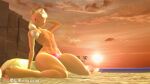  16:9 3d_(artwork) abs absurd_res anthro applejack_(mlp) beach belly big_butt bikini bikini_bottom bikini_thong board breasts bulge butt clothed clothing cloud digital_media_(artwork) earth_pony embrace english_text equid equine evening eyes_closed female flat_chested friendship_is_magic hair hand_above_head hasbro heat_(temperature) hi_res hooves horse mammal model muscular muscular_anthro muscular_female my_little_pony navel nipples olkategrin on_sand palm_tree plant pony ponytail pose presenting public public_nudity rock sand sea seaside sitting sitting_on_ground sky small_breasts small_waist smile solo source_filmmaker spread_legs spreading stylized stylized_text summer sun sunny swimwear text thick_thighs thong topless topless_anthro topless_female tree underwear wallpaper water watermark wide_hips widescreen 