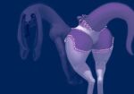  alien anthro big_butt butt clothing female floppy_ears hi_res lingerie looking_at_viewer looking_back looking_back_at_viewer meandraco presenting presenting_hindquarters purple_body purple_eyes purple_skin rear_view simple_background solo tail thick_tail thick_thighs tongue tongue_out wide_hips 