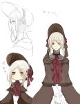  bloodborne chibi clothes doll highres hnncho pale_skin plain_doll white_hair yellow_eyes 