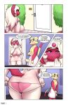  absol age_difference anglo blush caesar_(anglo) clothing comic dialogue female generation_3_pokemon generation_5_pokemon genitals hi_res inside male mienfoo nintendo older_female penis pokemon pokemon_(species) pussy shiny_pokemon towel undressing younger_male 