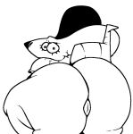 anthro anus big_butt butt clothing d0ncassidy digital_media_(artwork) female gwenny_(d0ncassidy) looking_at_viewer looking_back mammal monochrome murid murine presenting presenting_hindquarters rat rear_view rodent simple_background solo thick_thighs topwear white_background 