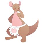  1:1 anotherbearsimp anthro biped blush brown_body disney eyelashes female hand_behind_back hi_res kanga kangaroo macropod mammal marsupial pink_body simple_background smile solo white_background winnie_the_pooh_(franchise) 