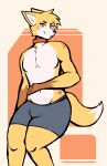  absurd_res anthro blue_eyes canid canine clothed clothing collar fuqfog hi_res male mammal partially_clothed solo thick_thighs underwear 