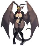  absurd_res anthro big_breasts black_body blush breasts claws clothed clothing cuffs_(clothing) cursedanchovy digital_media_(artwork) dragon female hi_res inner_ear_fluff leggings legwear looking_at_viewer playboy_outfit scalie solo tail tuft wings 