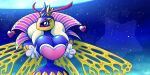  antennae_(anatomy) anthro arthropod bee big_breasts blue_body breasts cleavage clothed clothing crown female headgear hi_res hymenopteran insect kirby_(series) kirby_triple_deluxe latiar nintendo purple_eyes queen_sectonia solo star wings 