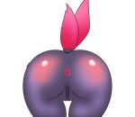  anthro anus blush body_blush butt_blush female fur generation_4_pokemon genitals narrikatti nintendo pokemon pokemon_(species) purple_body purple_fur pussy solo weavile 