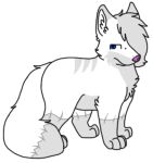  2012 alpha_channel ambiguous_gender annoyed blue_eyes bluekyokitty canid canine digital_drawing_(artwork) digital_media_(artwork) digitigrade feral feral_with_hair flat_colors full-length_portrait fur grey_body grey_fur grey_hair hair hair_over_eye low_res mammal narrowed_eyes one_eye_obstructed paws portrait purple_nose sebdoggo simple_background solo standing tail transparent_background white_body white_fur 