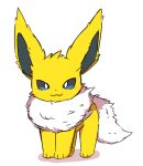  2019 3_toes ambiguous_gender blue_eyes canid digital_media_(artwork) eeveelution feet feral fluffy full-length_portrait fur generation_1_pokemon inukami_hikari jolteon kemono mammal neck_tuft nintendo paws pokemon pokemon_(species) portrait quadruped simple_background smile solo tail toes tuft white_background white_body white_fur yellow_body yellow_fur 