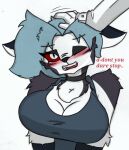  anthro big_breasts blush breasts choker don&#039;t_stop english english_text female headpat helluva_boss jewelry loona_(helluva_boss) necklace pace-maker solo text 