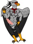  abs absurd_res accipitriform anthro avian bird bodily_fluids claws cum eyewear feathers genital_fluids genitals glasses hi_res knot male penis secretary_bird solo wings 