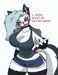  anthro big_breasts blush breasts female helluva_boss hi_res loona_(helluva_boss) pace-maker small_waist solo thick_thighs wide_hips 