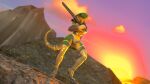  accessory anthro bandeau boots clothing cobra dara_(kasdaq) female footwear furgonomics high_heeled_boots high_heels legband melee_weapon pose reptile scalie snake solo step_pose sword tail tail_accessory tailband topwear underwear weapon 