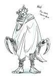  anthro beastars bottomwear canid canine canis claws cloak clothing cosplay crossover crossover_cosplay death_(puss_in_boots) dreamworks hi_res holding_object holding_weapon itagaki_paru legoshi_(beastars) male mammal pants puss_in_boots_(film) puss_in_boots_the_last_wish sickle solo toe_claws weapon wolf 