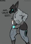  anthro balls big_balls big_butt big_ears blush bodily_fluids botter_dork bottomless brown_hair butt clothed clothing cum_meter dialogue dripping erection fur genital_fluids genitals glistening glowing glowing_genitalia glowing_penis hair hi_res hiding_erection hoodie hoodie_only humanoid_genitalia joel_(botter_dork) leaking_precum machine male meme no_nut_november penis precum precum_drip precum_on_own_penis precum_string precum_through_clothing protogen robot screen screen_face shy simple_background solo thick_thighs throbbing_balls throbbing_penis topwear topwear_only wet wet_clothing 