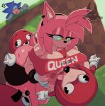  2023 amy_rose animated anthro artist_name big_breasts black_nose breast_play breasts clothing darkingart echidna eyebrows eyelashes female genitals gloves group half-closed_eyes handwear huge_breasts knuckles_the_echidna larger_female male male/female mammal meme monotreme multicolored_body narrowed_eyes oral outside penis sega sex size_difference smaller_male sonic_the_hedgehog sonic_the_hedgehog_(series) text text_on_clothing titfuck tongue tongue_out two_tone_body ugandan_knuckles 