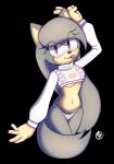  anthro breasts clothing eulipotyphlan fan_character female fur gesture grey_body grey_fur hedgehog humanoid inno_(innotsu) innotsu long_sleeves mammal panties sega solo sonic_the_hedgehog_(series) sweater tongue tongue_out topwear under_boob underwear v_sign 