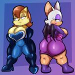  alternate_costume anthro archie_comics bat big_breasts big_butt breasts butt chipmunk clothing_swap duo female ground_squirrel hands_on_hips hi_res huge_breasts huge_butt mammal rodent rouge_the_bat rouge_the_bat_outfit sally_acorn sciurid sega someth1ngoranother sonic_the_hedgehog_(archie) sonic_the_hedgehog_(comics) sonic_the_hedgehog_(series) 