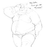  2023 anthro bear belly big_belly bulge clothing english_text hi_res lentejota6 male mammal mature_male moobs nipples overweight overweight_male simple_background sketch solo text underwear white_background 