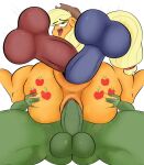  absurd_res anal anal_penetration applejack_(mlp) blush butt butt_grab clothing cowboy_hat cowgirl_position disembodied_penis double_anal double_penetration earth_pony elewdfurs equid equine female friendship_is_magic from_front_position gangbang genitals group group_sex hand_on_butt hasbro hat headgear headwear hi_res horse human interspecies male male/female mammal my_little_pony on_bottom on_top penetration penis pony sex triple_penetration vaginal 