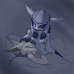  absurd_res anthro arbourete_(skoon) bed blind_eye desaturated duo eeveelution fan_character furniture generation_4_pokemon glaceon hi_res lacie_(skoon) leafeon male male/male nail_biting night nintendo nipples nude pokemon pokemon_(species) pokemorph scar skoon sleeping story story_at_source story_in_description worried 