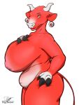  absurd_res anthro belly belly_overhang big_breasts big_butt bovid bovine breast_squish breasts butt digibeawr ear_piercing ear_ring eyelashes female fur hi_res hooves horn inverted_nipples logo mammal nipples nude overweight overweight_anthro overweight_female piercing red_body red_fur ring_piercing soft_belly solo squish tail the_laughing_cow thick_thighs thigh_squish white_body white_fur white_nose yellow_eyes 