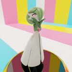  abstract_background anthro blender_(software) bottomwear clothed clothing cumminham dress endo female fever-dreamer gardevoir generation_3_pokemon hand_on_face hi_res humanoid looking_at_viewer nintendo pokemon pokemon_(species) skirt solo 