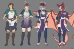  big_breasts big_tail breasts clothes_transformation dragon eyewear glasses hi_res horn huge_breasts leksi_(artist) tail transformation transgender_transformation wings 