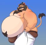  absurd_res anthro beard belly belly_hair big_arms big_belly big_bulge big_butt big_hands body_hair bottomwear brown_clothing brown_hair brown_underwear bulge butt catfolk chest_hair chubby_face chubby_male clothing facial_hair felid fur hair hasbro hi_res huge_belly koto_(yissnakkjr) leonin lion magic:_the_gathering male mammal meme moobs navel nipples obese obese_male orange_body orange_fur overweight overweight_male pantherine pants pink_nipples ponytail pubes putting_on_clothes slightly_chubby solo tail tight_clothing underwear white_belly white_bottomwear white_clothing white_pants wizards_of_the_coast wolf7777777 
