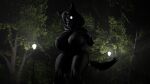  3d_(artwork) anthro big_breasts big_nipples black_body black_breasts black_fur black_hair black_nipples bone breasts butt dark_body dark_fur darwinthejockey detailed_background digital_media_(artwork) ears_up female female_focus fog foggy foggy_background fur glowing glowing_eyes hair hand_on_breast hi_res huge_breasts knees_bent leaf long_hair malo nature nature_background night nipples nude outside park plant raised_arms scp-1471 scp-1471-a scp_foundation skull skull_head solo source_filmmaker standing street_lamp tail tail_motion tail_tuft tailwag teeth thick_thighs tree tuft white_eyes wide_hips 