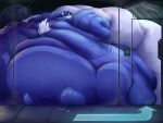  2022 absurd_res against_surface anthro areola belly belly_overhang beverage big_belly big_breasts big_butt blue_body blue_fur blue_hair breasts butt butt_squish canid canine digital_media_(artwork) fat_rolls female fluffy fluffy_tail fox fur fur_markings green_eyes hair hi_res huge_breasts huge_butt huge_thighs hyper hyper_belly hyper_breasts hyper_butt hyper_thighs immobile inksplot krystal looking_back mammal markings morbidly_obese morbidly_obese_anthro morbidly_obese_female multicolored_body multicolored_fur navel nintendo nipples nude obese obese_anthro obese_female on_glass on_ground overweight overweight_anthro overweight_female rear_view sequence sitting solo squish star_fox tail thick_arms thick_thighs two_tone_body two_tone_fur weight_gain white_body white_fur wide_hips 