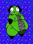  absurd_res anonymous_artist anthro belly big_belly gir_(invader_zim) green_body hi_res invader_zim machine male nickelodeon overweight overweight_male robot solo thick_thighs 