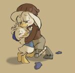  anatid anseriform anthro avian bird bodily_fluids della_duck dewey_duck disney dokudrinker duck ducktales ducktales_(2017) duo embrace female hug male mother mother_and_child mother_and_son parent parent_and_child son tears 