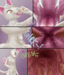  anthro armaleos bodily_fluids breasts fangs female first_person_view hi_res hybrid lagomorph leporid mammal micro micro_pov open_mouth oral_vore organs prey_pov rabbit small_breasts stomach teeth throat vore 