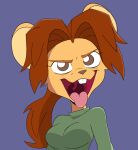  2023 animated anthro breath brown_hair buckteeth female gaping_mouth hair lecigzz looking_at_viewer mammal mouse mouth_shot murid murine open_mouth panting ponytail rodent solo swinging_uvula teeth tongue tongue_out uvula 