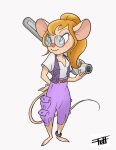  anthro blonde_hair breasts chip_&#039;n_dale_rescue_rangers chris_fischer clothed clothing disney eyewear female fur gadget_hackwrench glasses hair mammal mouse murid murine open_clothing open_topwear open_vest pink_nose rodent socket_wrench solo tan_body tan_fur topwear vest 