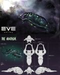  battleship_(eve_online) commentary_request concept_art copyright_name eve_online flying from_above from_behind from_below from_side gallente_federation_(eve_online) glowing glowing_windows highres logo military military_vehicle multiple_views nebula no_humans original outdoors reference_sheet science_fiction sky space spacecraft star_(sky) starry_sky thrusters trachos 
