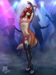  2023 4_toes 5_fingers anthro ark_warrior brown_hair canid canine canis clothed clothing digital_media_(artwork) digitigrade feet fingers genitals girly hair hi_res male mammal navel nipples penis smile standing toes wolf 