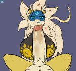  2023 animated anthro breasts duo faceless_character faceless_male female first_person_view generation_7_pokemon genitals hi_res jeinsx legendary_pokemon male male/female navel nintendo nipples oral penis pokemon pokemon_(species) sex simple_background solgaleo solo_focus spread_legs spreading 