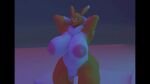  3d_(artwork) animated anthro areola bandai_namco big_areola big_breasts big_butt big_nipples breasts butt canid canine canis crouching curvy_figure digimon digimon_(species) digital_media_(artwork) exercise female fur genitals highyenaarts huge_areola huge_breasts huge_butt huge_nipples huge_thighs hyper hyper_breasts looking_at_viewer mammal nipples nude open_mouth pussy renamon simple_background solo thick_thighs tuft white_body white_fur wide_hips workout yellow_body yellow_fur 