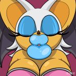  anthro bat big_breasts blue_lipstick breasts digital_media_(artwork) female first_person_view fur hi_res kissing kissing_pov kissy_face lips lipstick makeup mammal membrane_(anatomy) membranous_wings puckered_lips rouge_the_bat sega simple_background solo sonic_the_hedgehog_(series) tekandprieda_(artist) thick_lips wings 