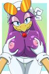  anthro big_breasts breast_grab breasts clothed clothing duo female hand_on_breast hi_res jewelry necklace nipples sega sonic_riders sonic_the_hedgehog_(series) sonicguru swallow_(disambiguation) topless wave_the_swallow 