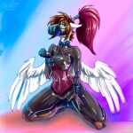  anthro bdsm bondage bound breasts chain clothing collar corset digital_media_(artwork) equid equine female gas_mask geathers genitals hi_res horse invalid_tag kink latex lingerie mammal mask nipples pegasus pussy rubber rubber_clothing rubber_suit shiny_(disambiguation) suit sunny_way topwear wings 