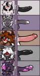  anthro aster_(mewgle) avian balls belle_(mewgle) bird blush bodily_fluids bovid brown_eyes brown_hair caprine deer erection eyes_obscured genitals glans goo_creature group hair humanoid_genitalia humanoid_penis lagomorph leporid male mammal mewgle new_world_deer penis penis_size_chart purple_eyes quill_(mewgle) rabbit reindeer sen_(mewgle) sheep six_(mewgle) sweat sweatdrop trans_(lore) trans_woman_(lore) 